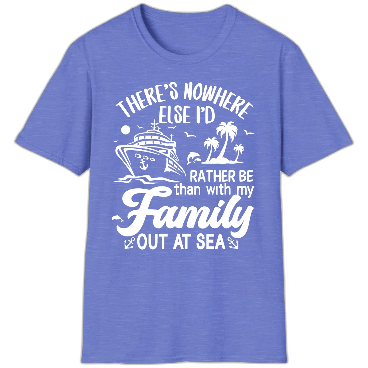 Rather Be Out At Sea T-Shirt in Heather Royal