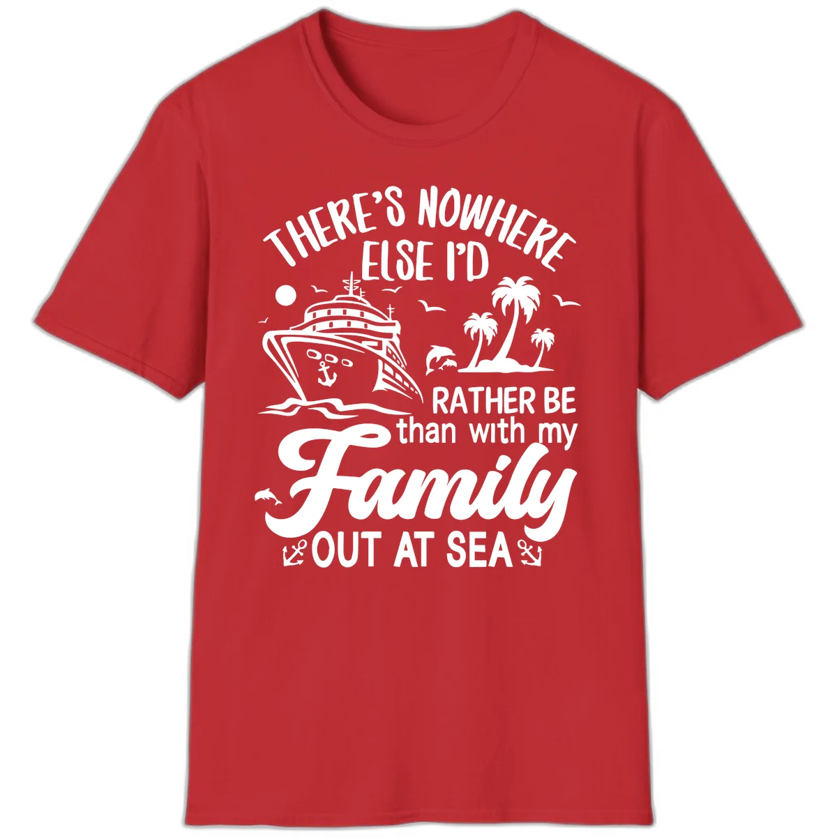 Rather Be Out At Sea T-Shirt in Red