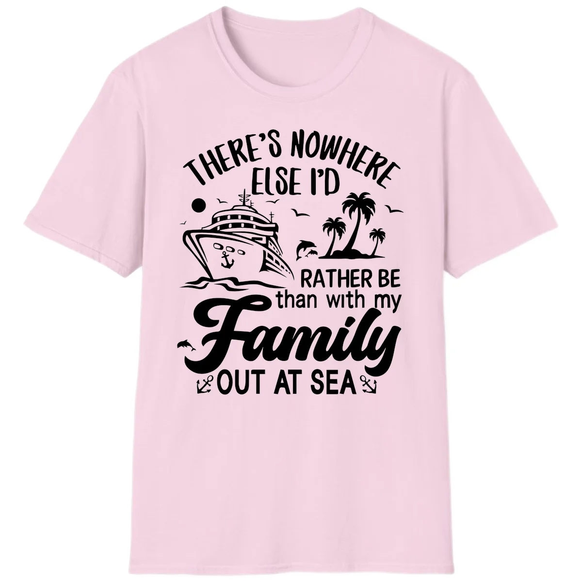 Rather Be Out At Sea T-Shirt in Light Pink