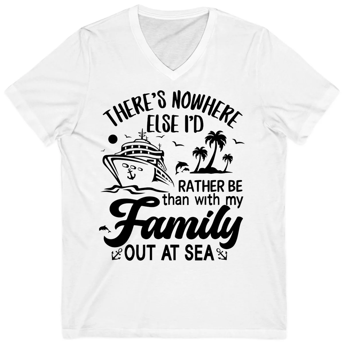 Rather Be Out At Sea V-Neck in White