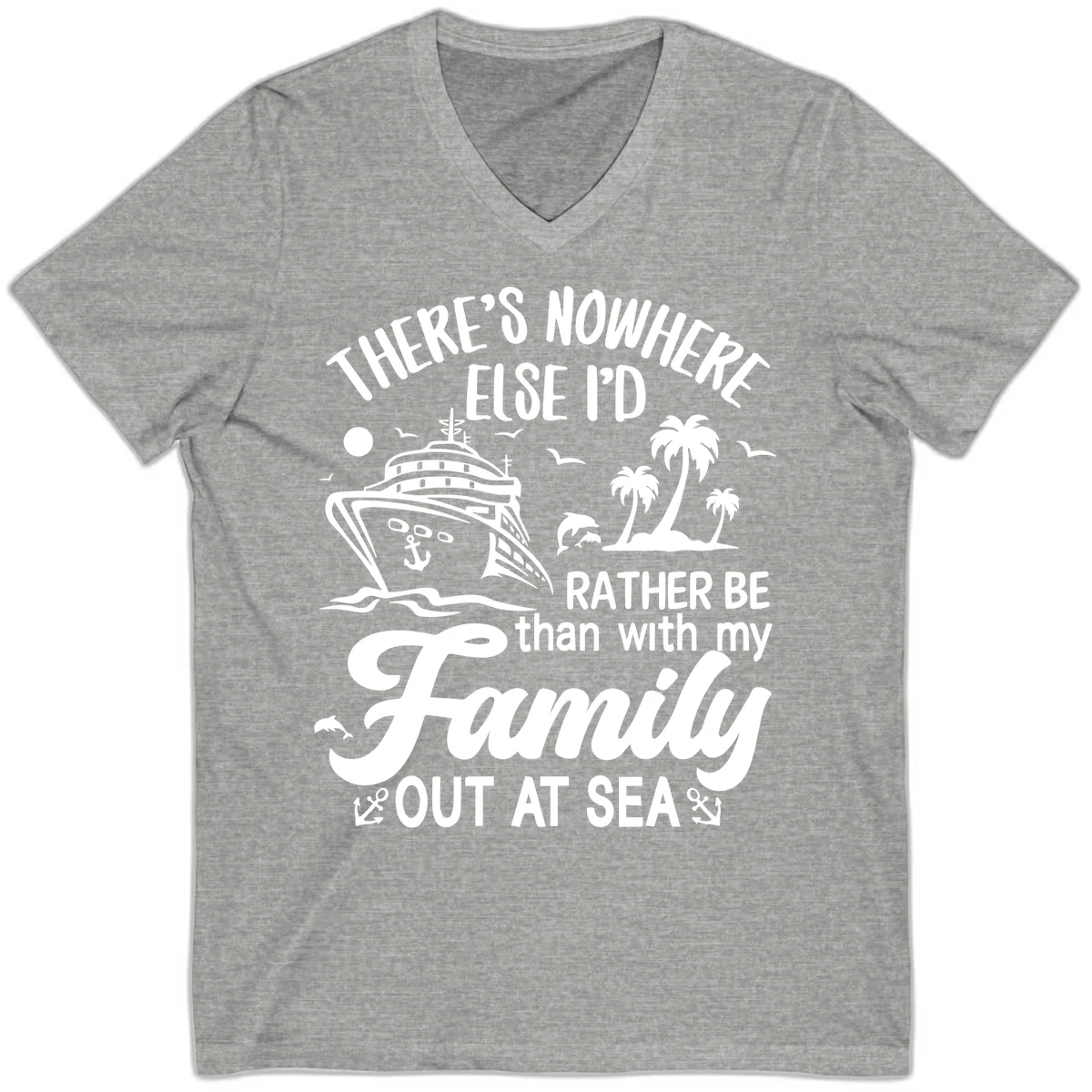 Rather Be Out At Sea V-Neck in Athletic Heather