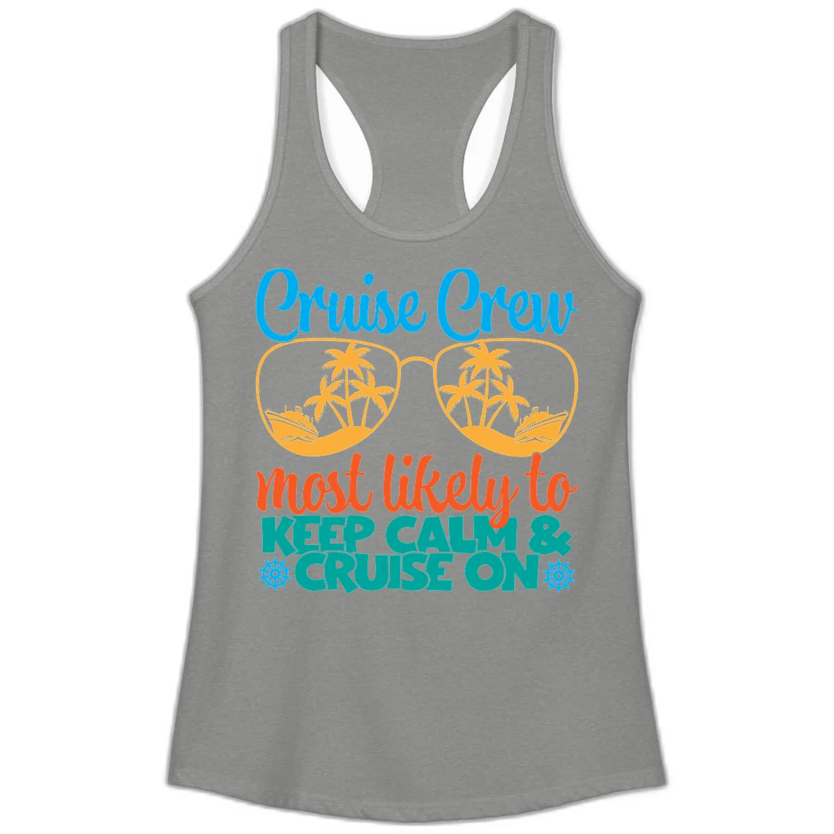 Cruise Crew Most Likely To Keep Calm Ladies Tank in Heather Grey