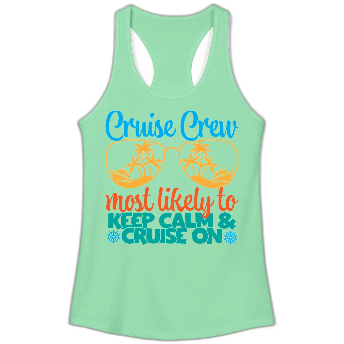 Cruise Crew Most Likely To Keep Calm Ladies Tank in Solid Mint