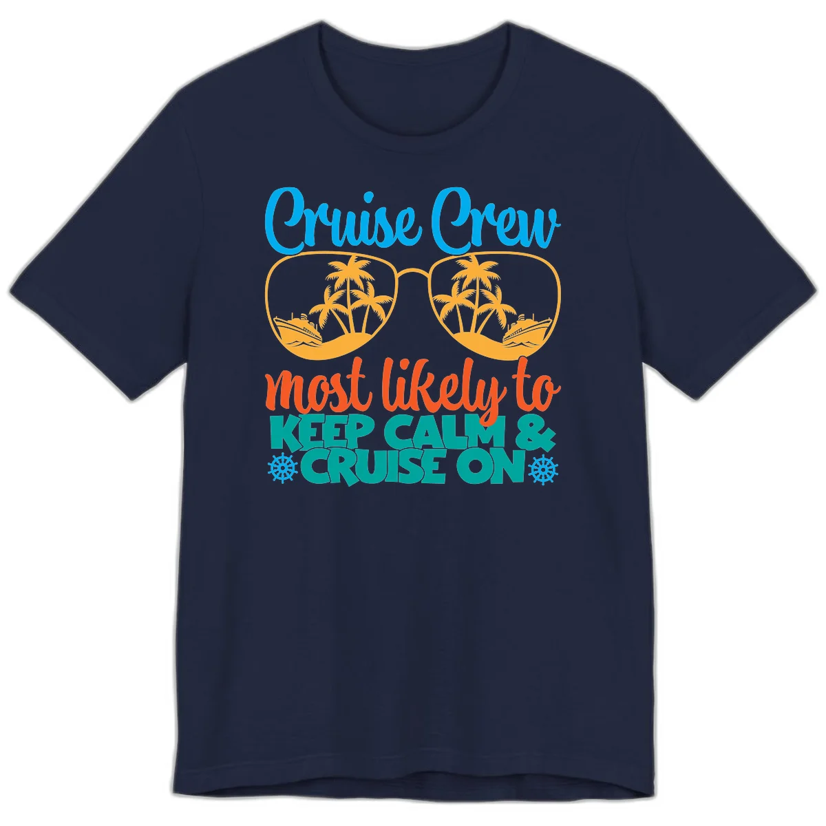 Cruise Crew Most Likely To Keep Calm Premium T-Shirt in Navy