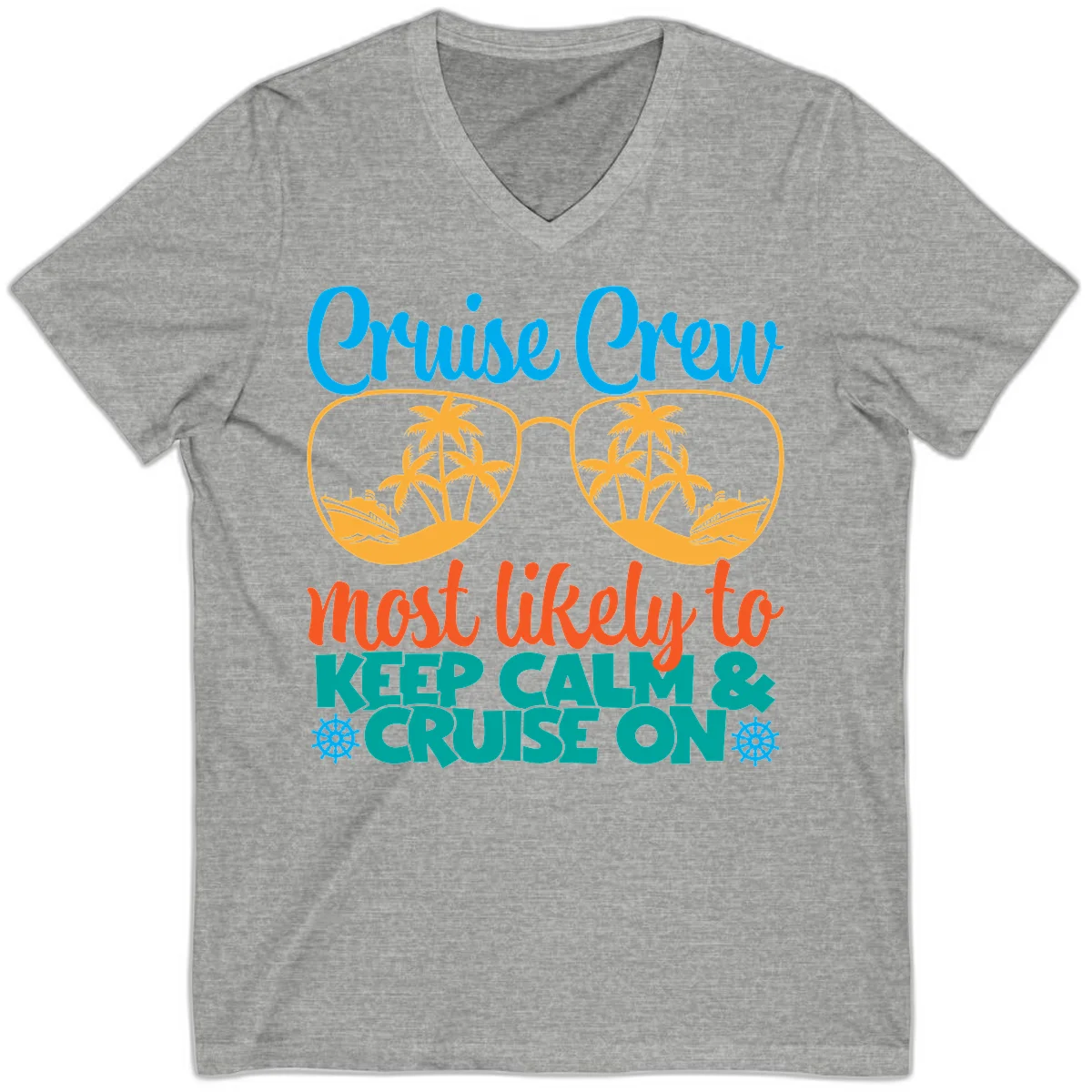 Cruise Crew Most Likely To Keep Calm V-Neck in Athletic Heather