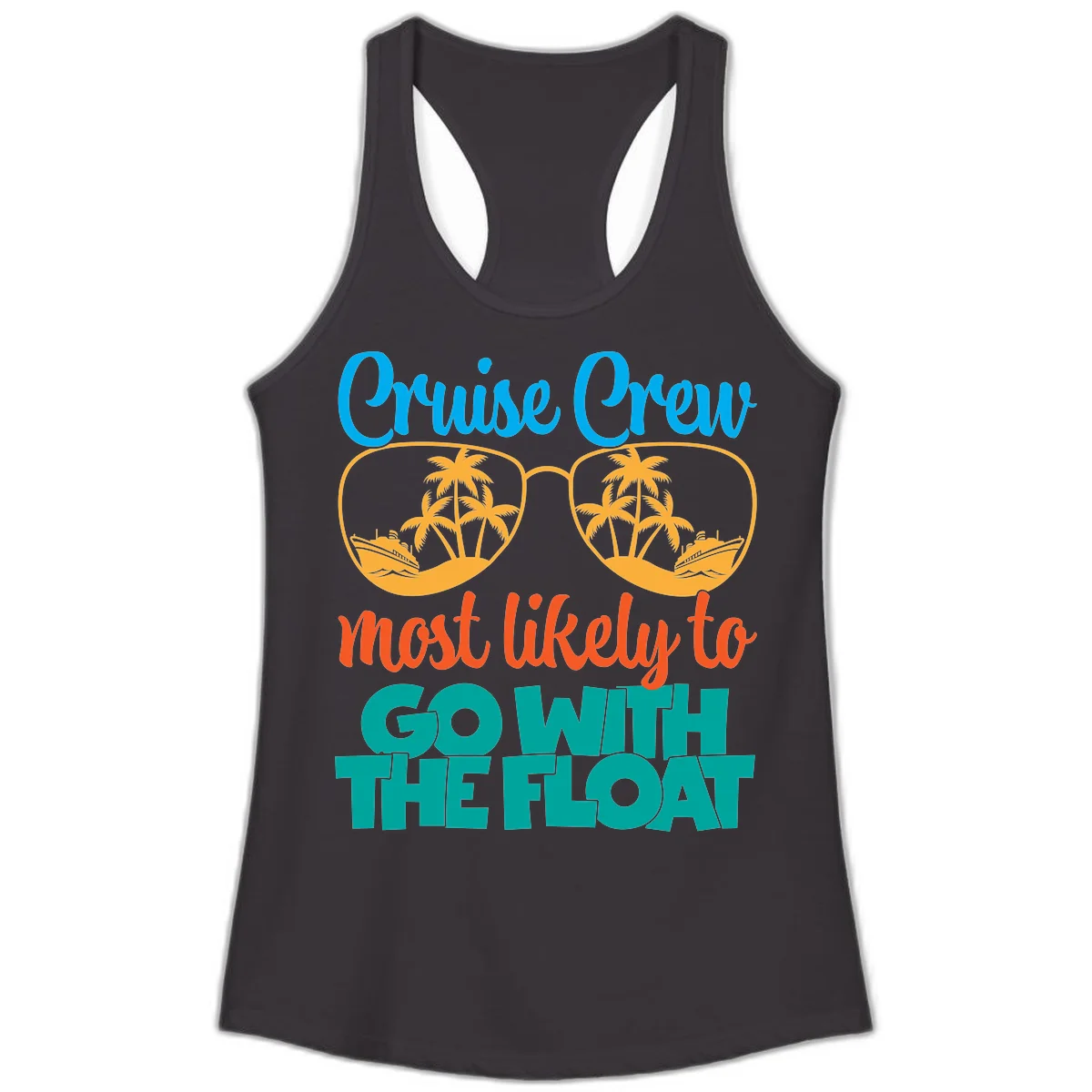 Cruise Crew Most Likely To Go With The Float Ladies Tank in Black