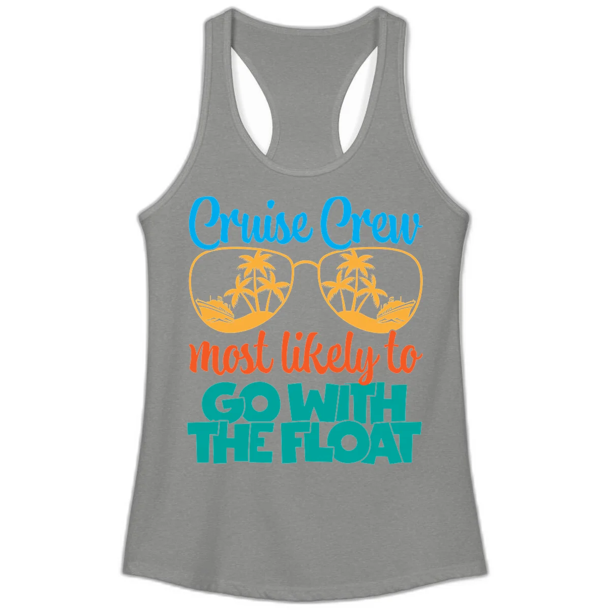 Cruise Crew Most Likely To Go With The Float Ladies Tank in Heather Grey