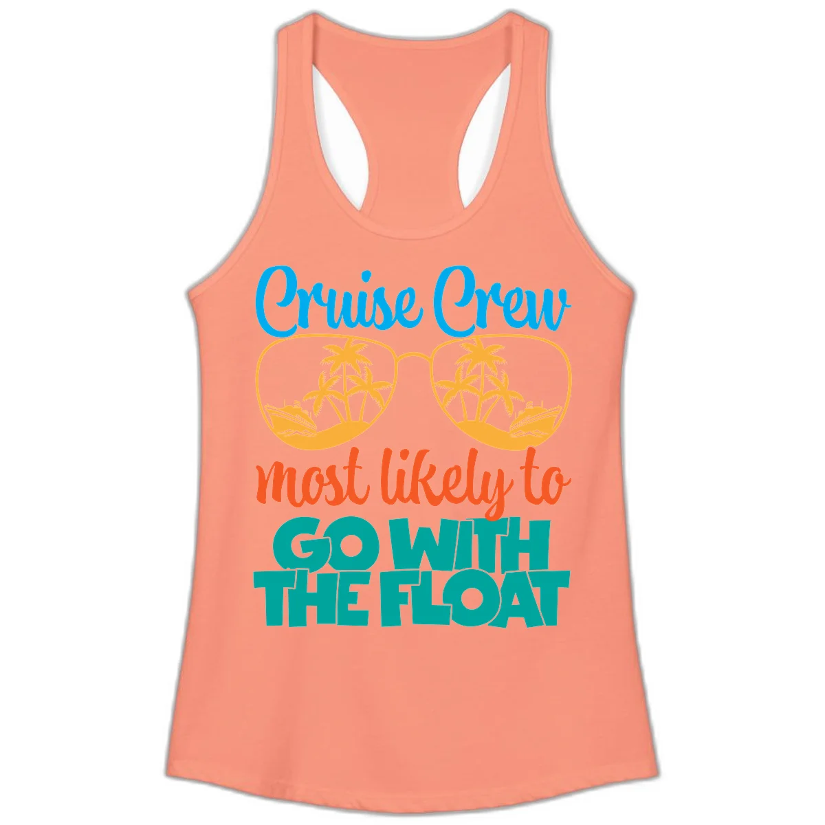 Cruise Crew Most Likely To Go With The Float Ladies Tank in Solid Light Orange