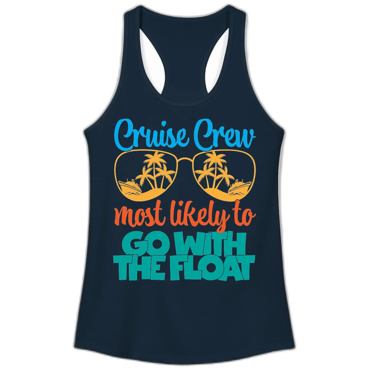 Cruise Crew Most Likely To Go With The Float Ladies Tank in Solid Midnight Navy