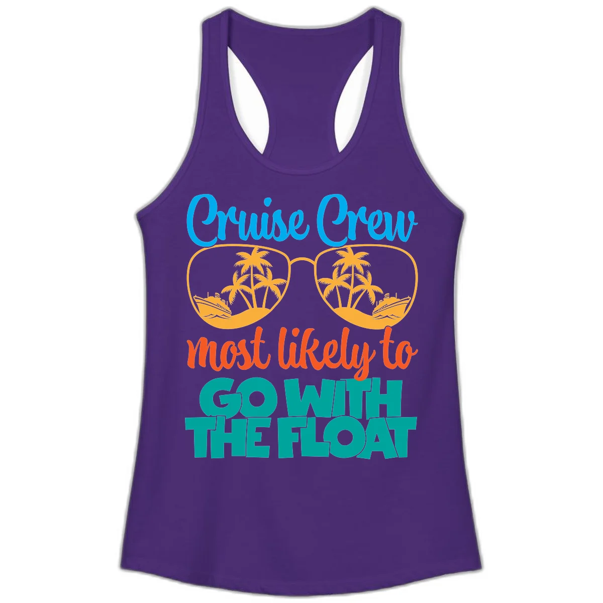 Cruise Crew Most Likely To Go With The Float Ladies Tank in Solid Purple Rush