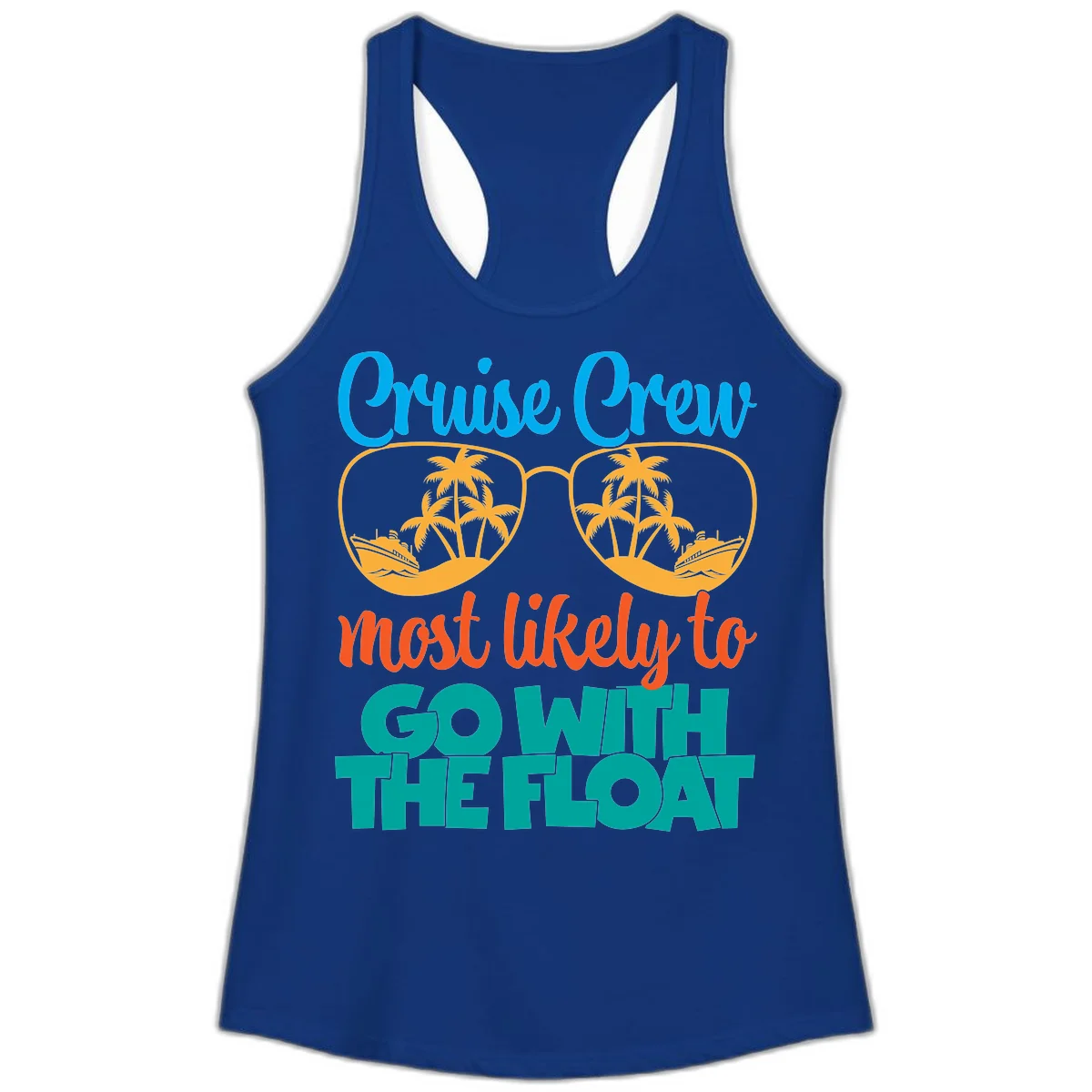 Cruise Crew Most Likely To Go With The Float Ladies Tank in Solid Royal