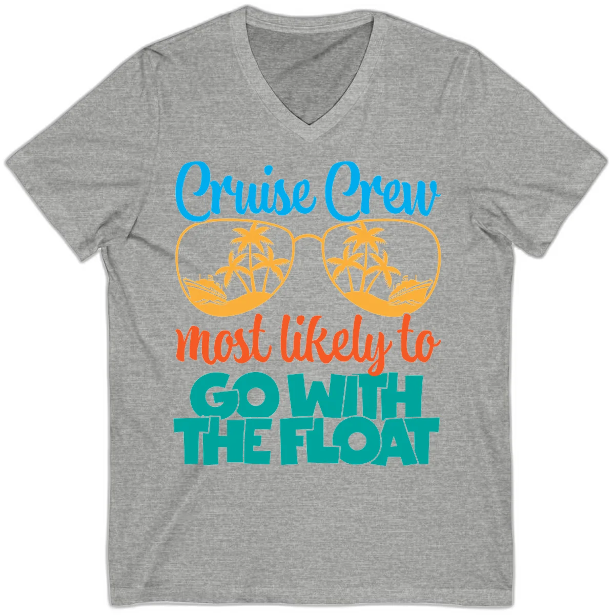Cruise Crew Most Likely To Go With The Float V-Neck in Athletic Heather