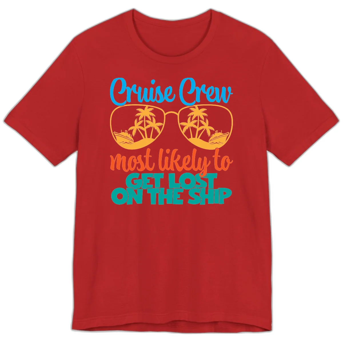 Cruise Crew Most Likely To Get Lost On The Ship Premium T-Shirt in Red