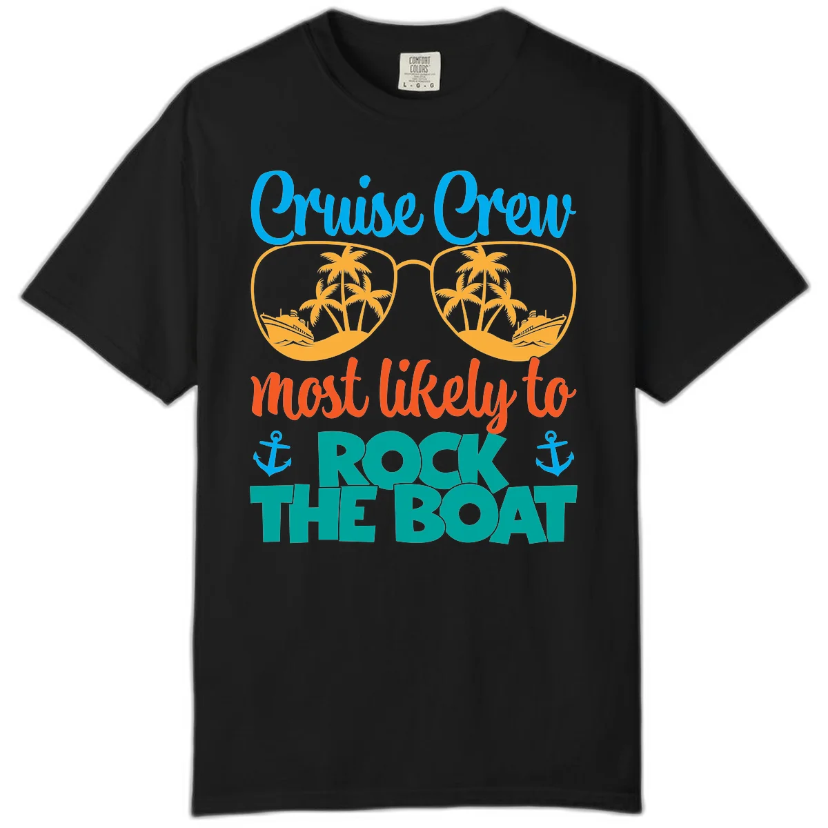Cruise Crew Most Likely To Rock The Boat Comfort Color in Black