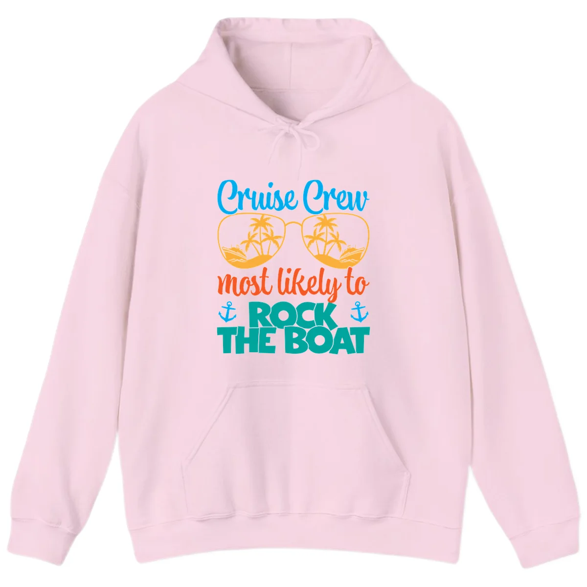 Cruise Crew Most Likely To Rock The Boat Hoodie in Light Pink