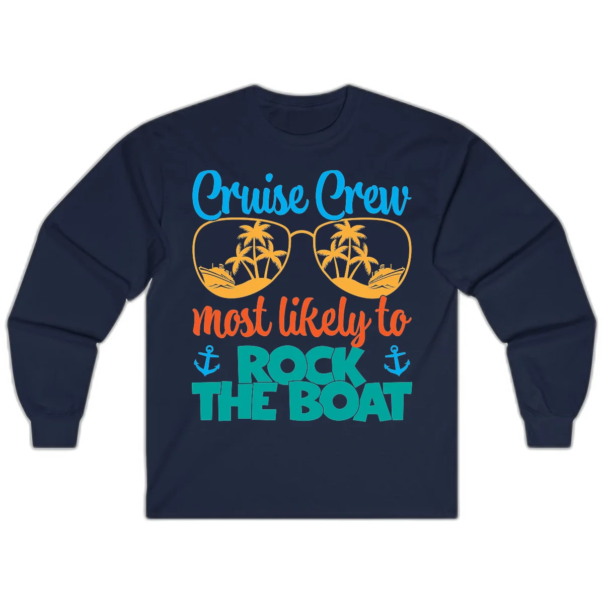 Cruise Crew Most Likely To Rock The Boat Long Sleeve in Navy
