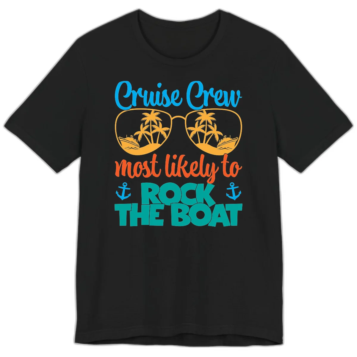 Cruise Crew Most Likely To Rock The Boat Premium T-Shirt in Black