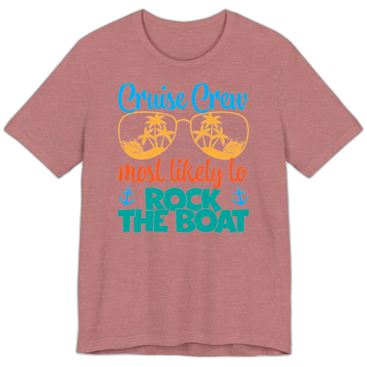 Cruise Crew Most Likely To Rock The Boat Premium T-Shirt in Heather Mauve