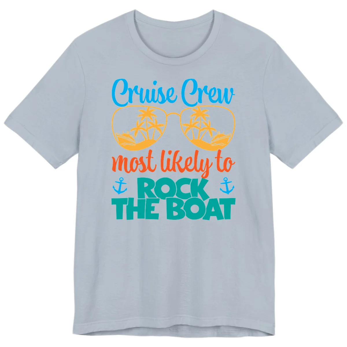 Cruise Crew Most Likely To Rock The Boat Premium T-Shirt in Light Blue