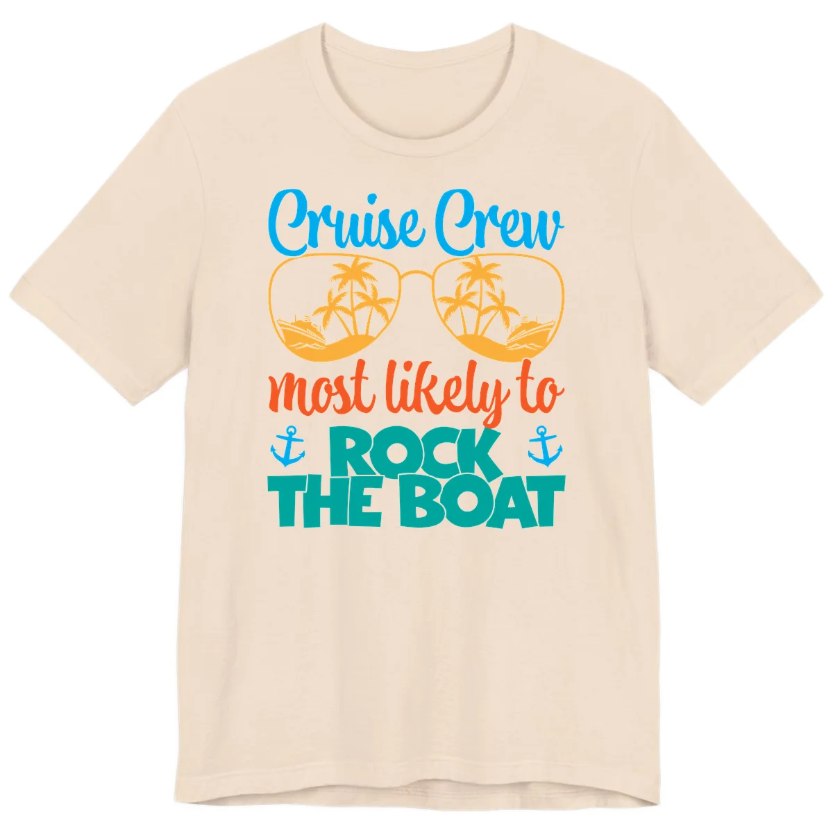 Cruise Crew Most Likely To Rock The Boat Premium T-Shirt in Soft Cream