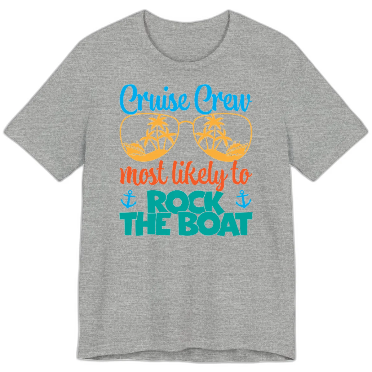 Cruise Crew Most Likely To Rock The Boat Premium T-Shirt in Athletic Heather