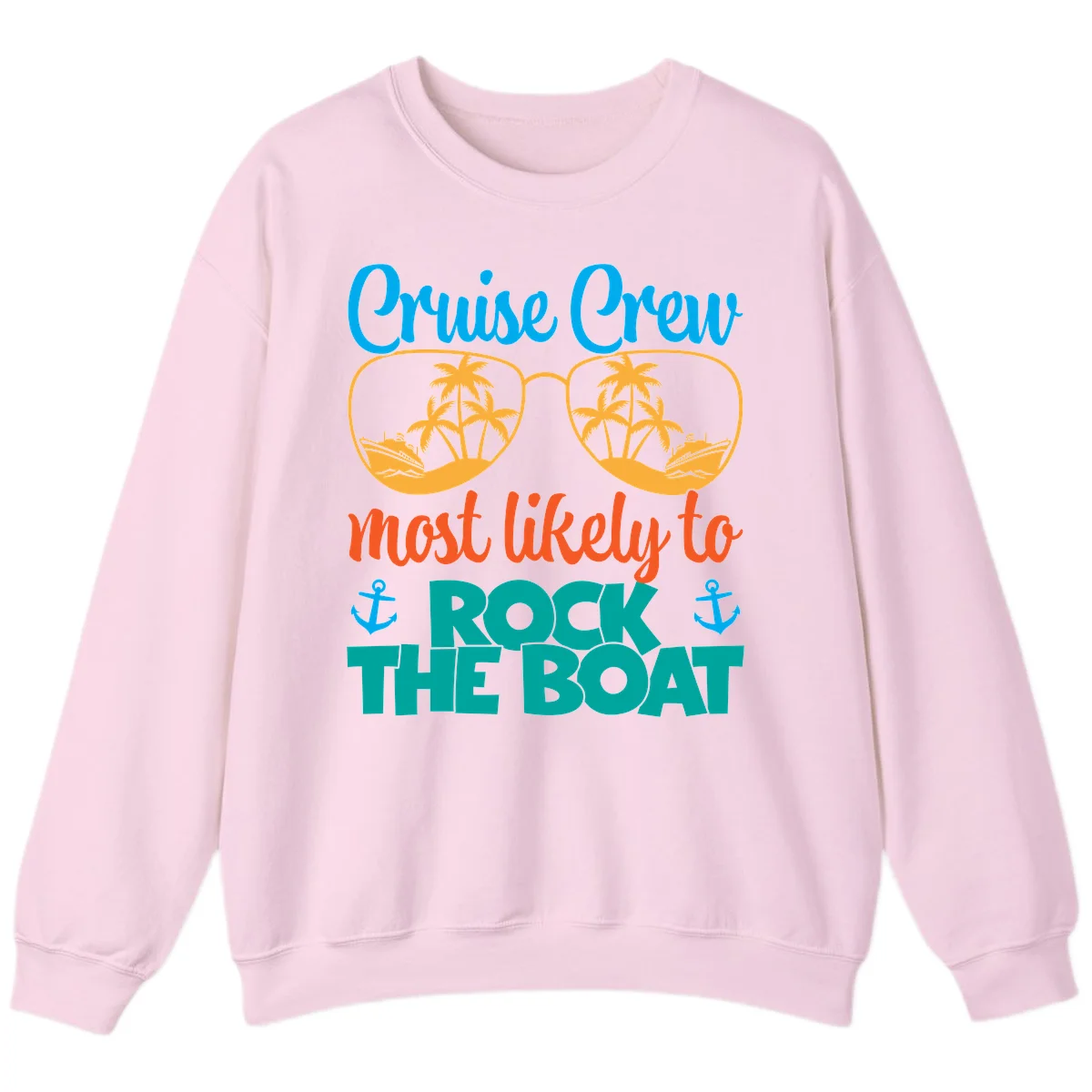 Cruise Crew Most Likely To Rock The Boat Sweatshirt in Light Pink