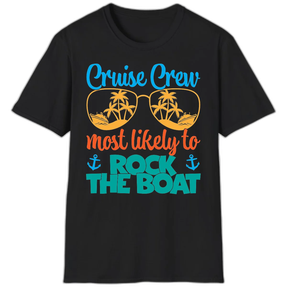 Cruise Crew Most Likely To Rock The Boat T-Shirt in Black