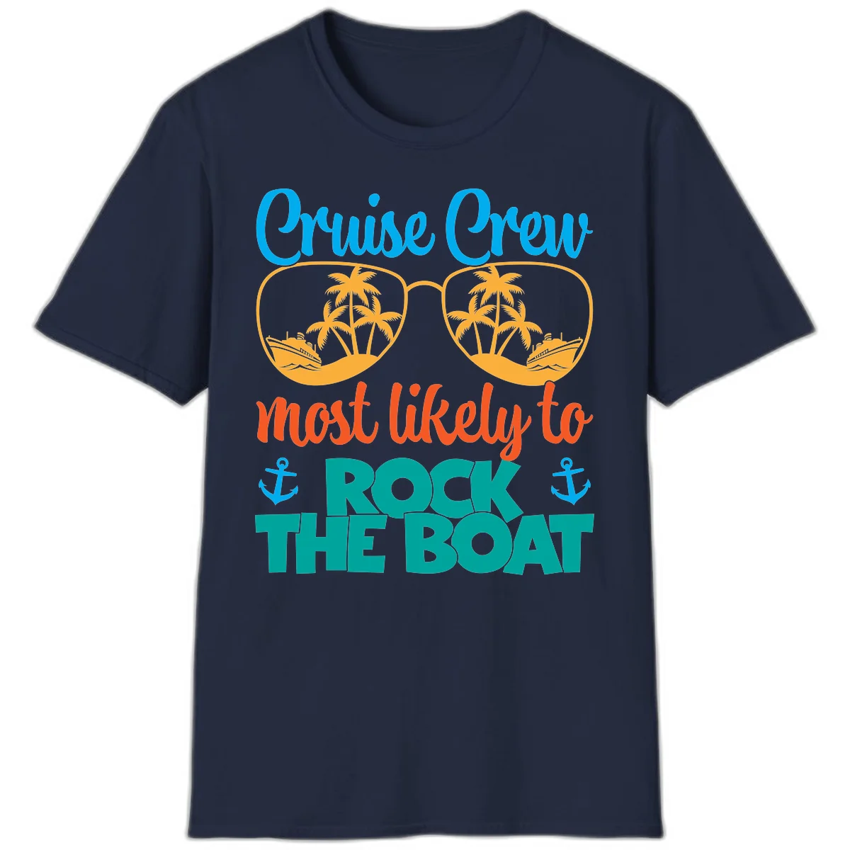 Cruise Crew Most Likely To Rock The Boat T-Shirt in Navy