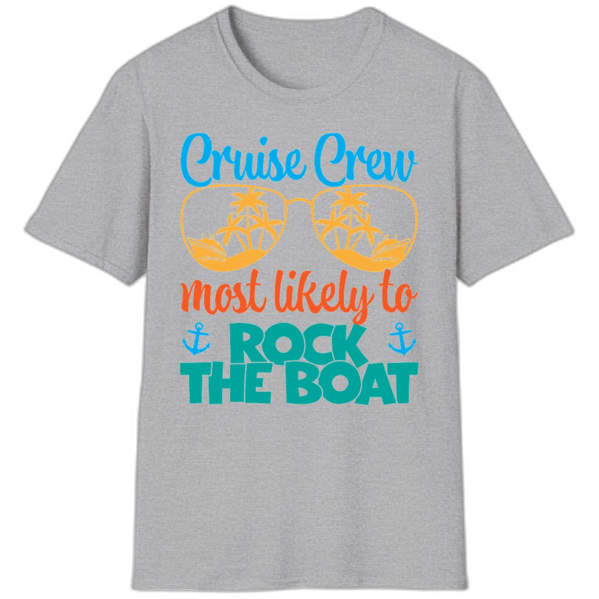 Cruise Crew Most Likely To Rock The Boat T-Shirt in Sport Grey