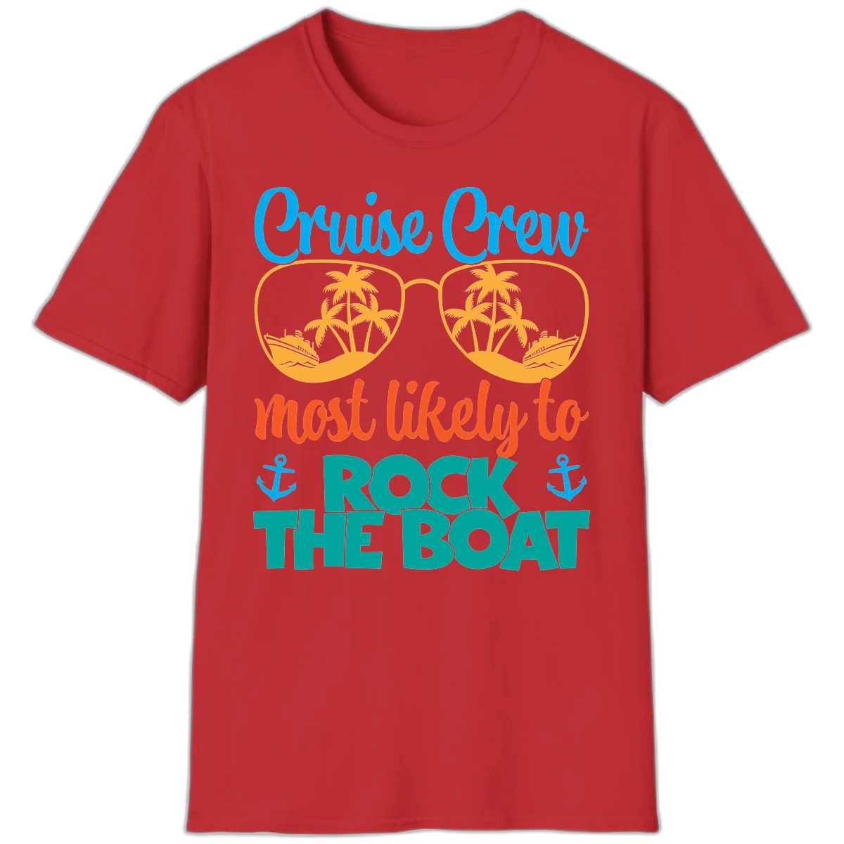Cruise Crew Most Likely To Rock The Boat T-Shirt in Red