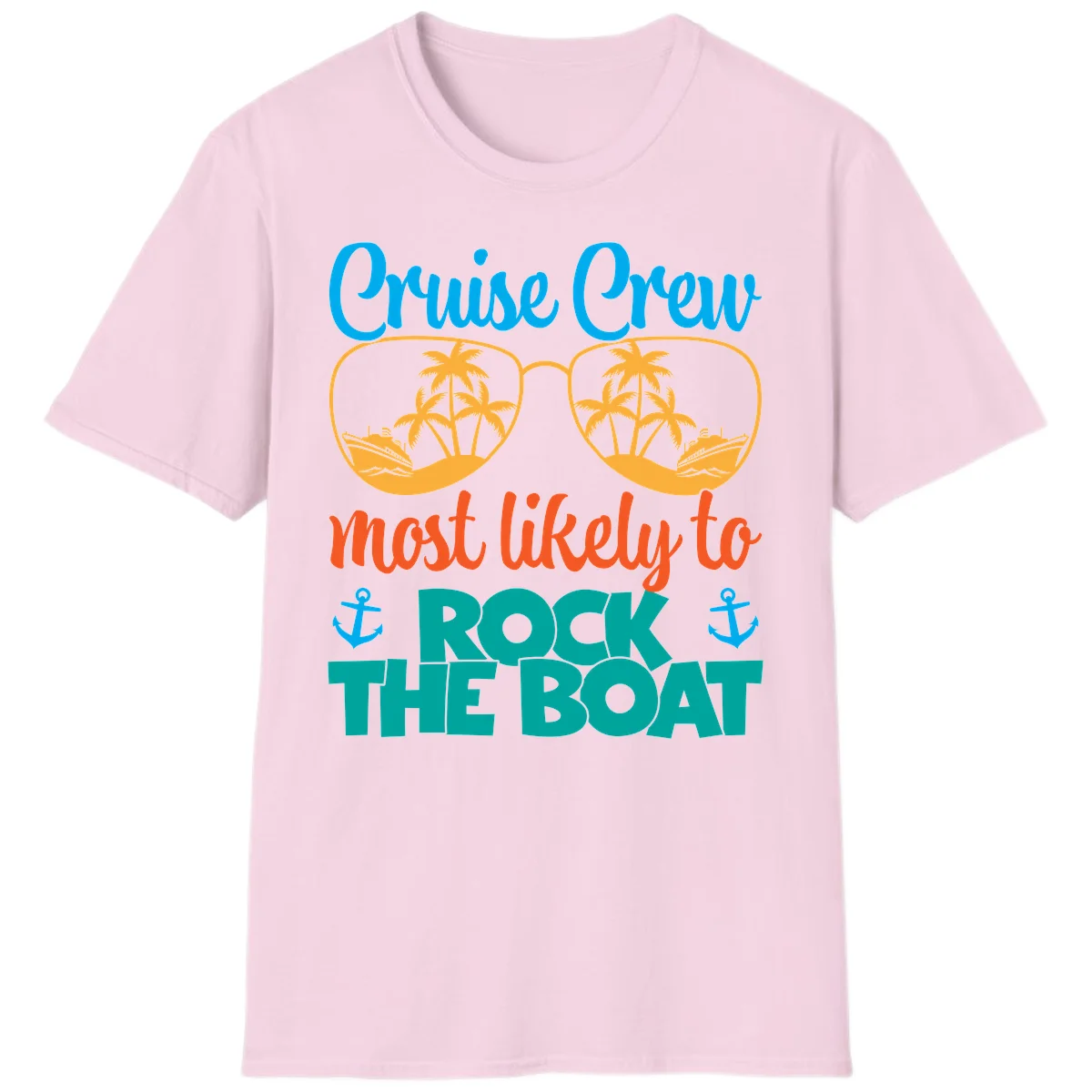 Cruise Crew Most Likely To Rock The Boat T-Shirt in Light Pink