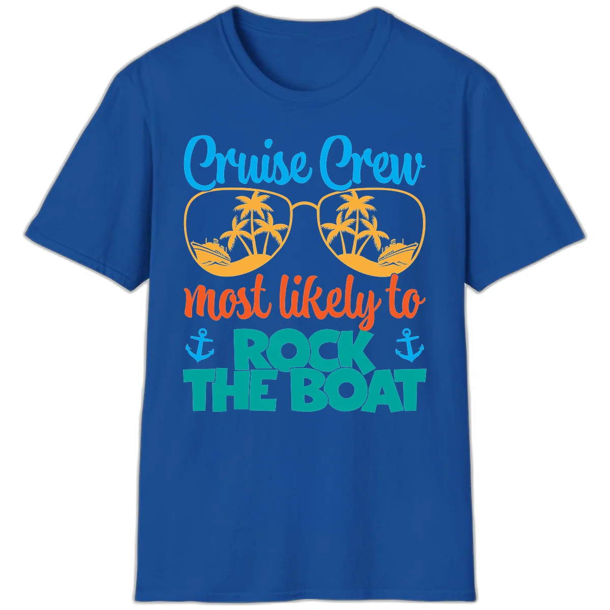 Cruise Crew Most Likely To Rock The Boat T-Shirt in Royal