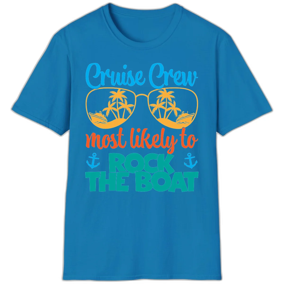 Cruise Crew Most Likely To Rock The Boat T-Shirt in Sapphire