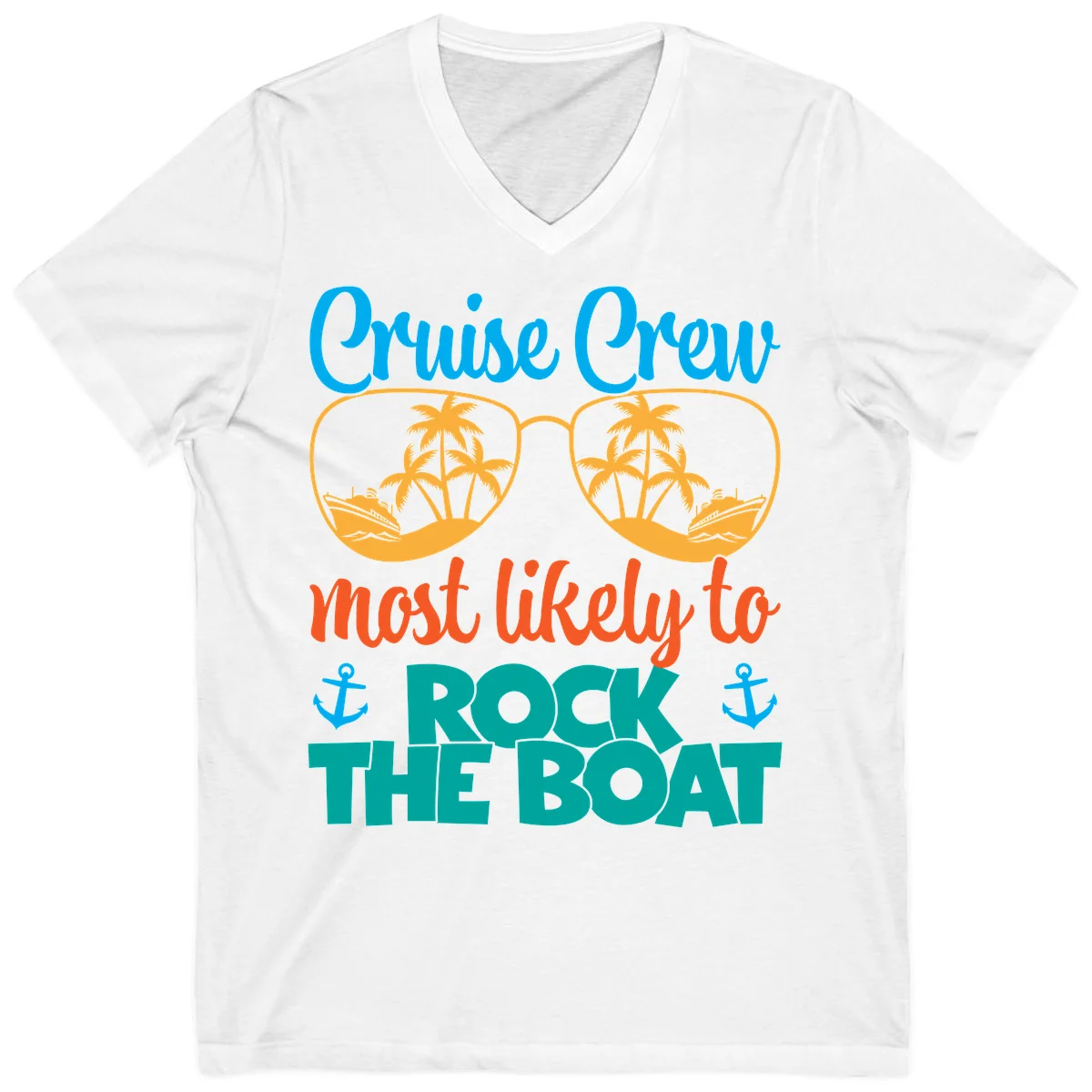 Cruise Crew Most Likely To Rock The Boat V-Neck in White