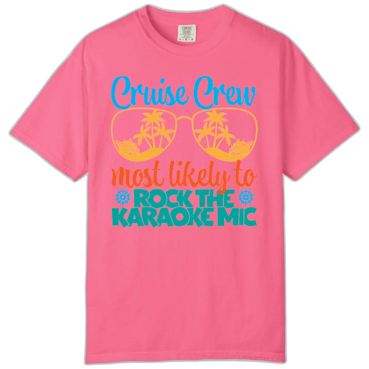 Cruise Crew Most Likely To Rock The Karaoke Mic Comfort Color in Crunchberry