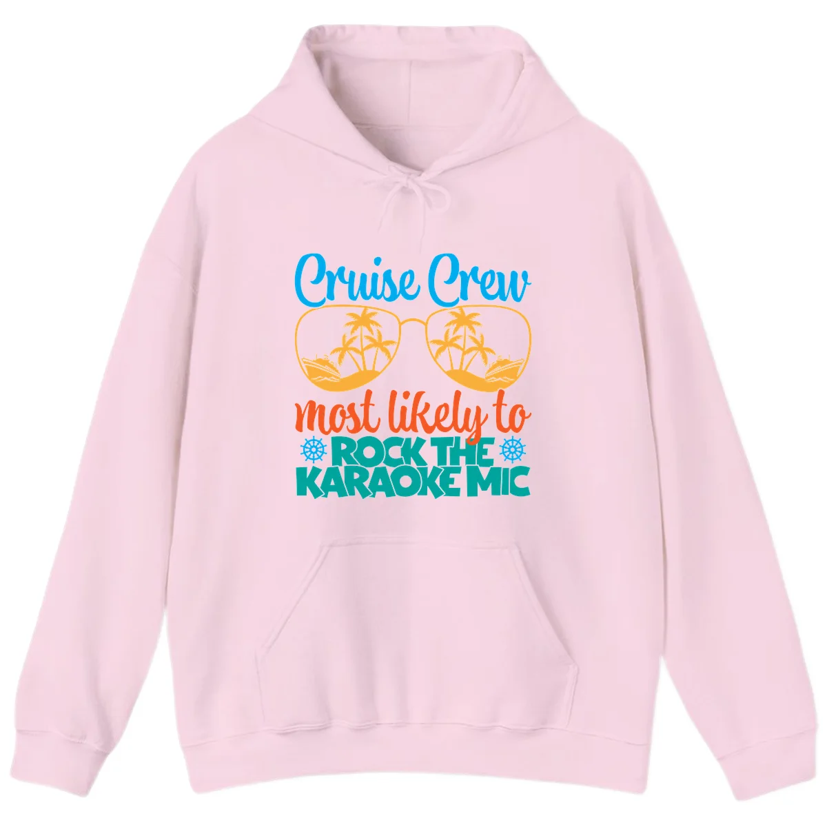 Cruise Crew Most Likely To Rock The Karaoke Mic Hoodie in Light Pink