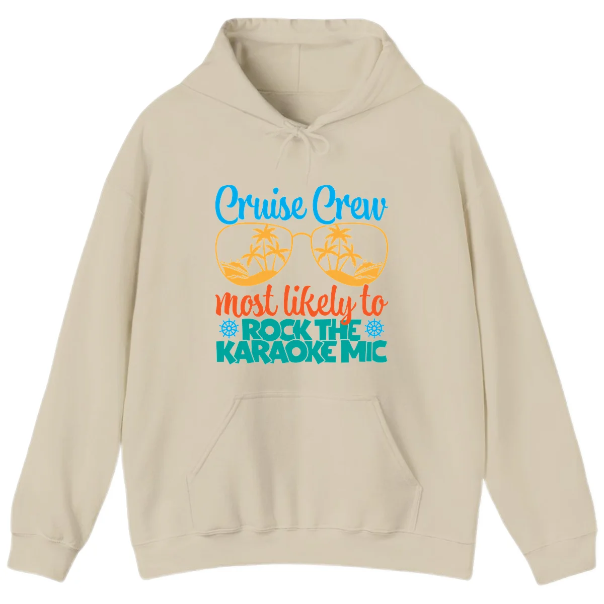 Cruise Crew Most Likely To Rock The Karaoke Mic Hoodie in Sand