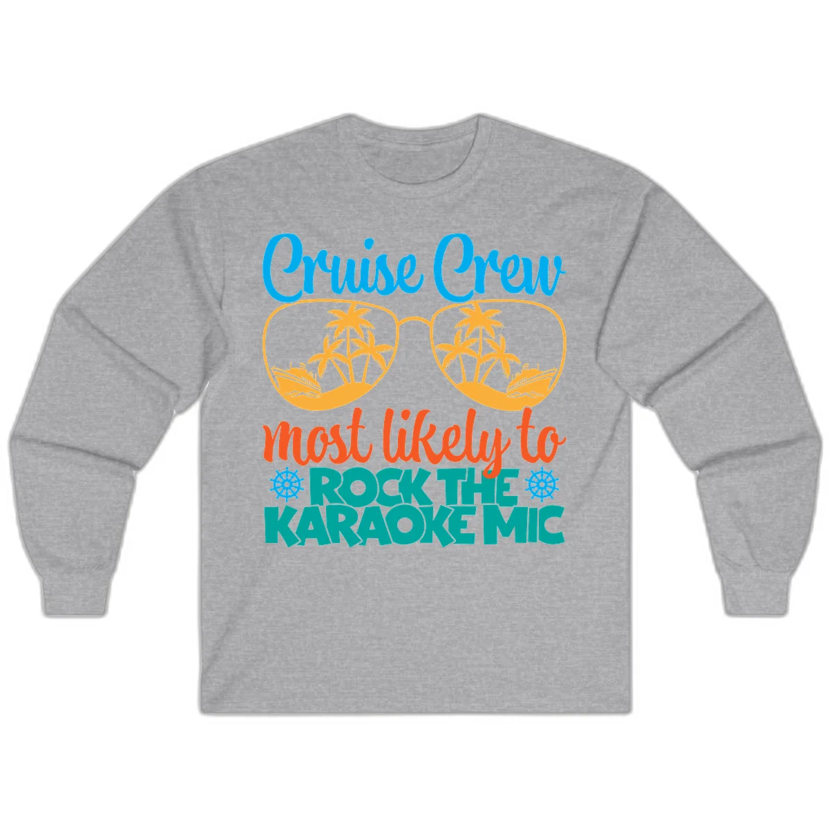 Cruise Crew Most Likely To Rock The Karaoke Mic Long Sleeve in Sport Grey
