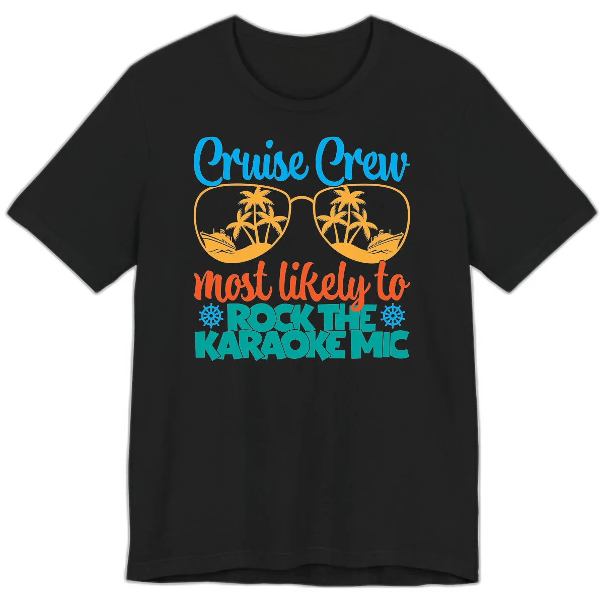 Cruise Crew Most Likely To Rock The Karaoke Mic Premium T-Shirt in Black
