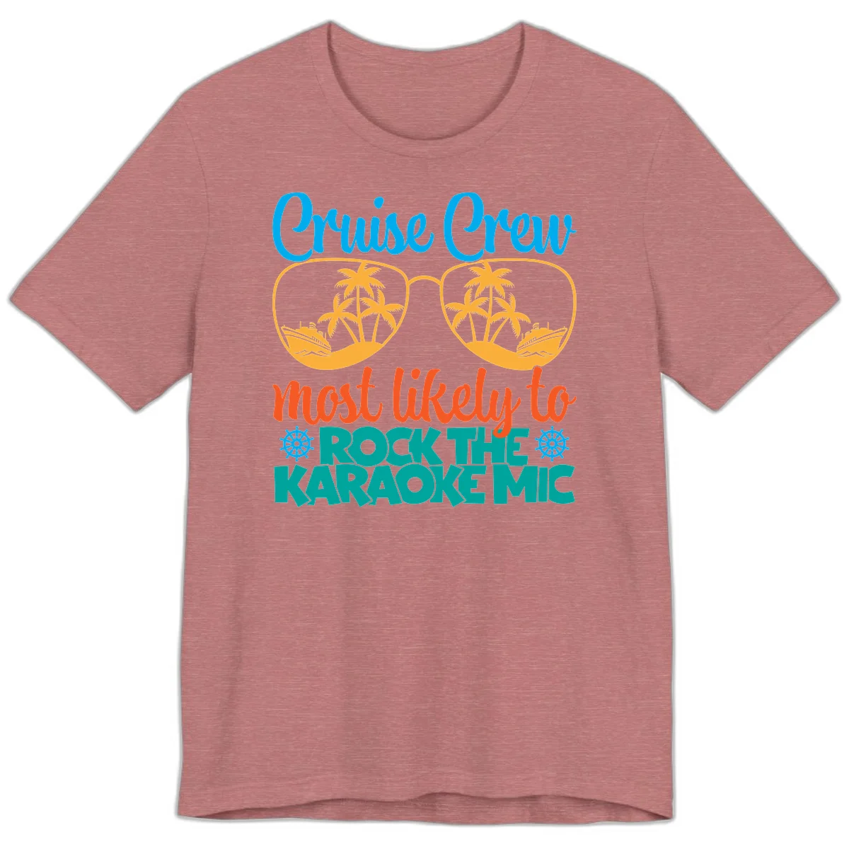 Cruise Crew Most Likely To Rock The Karaoke Mic Premium T-Shirt in Heather Mauve