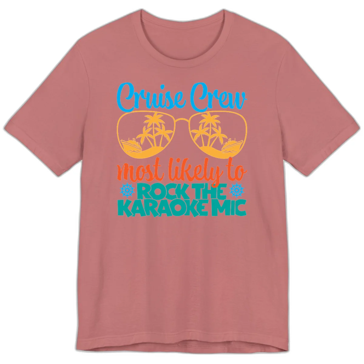 Cruise Crew Most Likely To Rock The Karaoke Mic Premium T-Shirt in Mauve