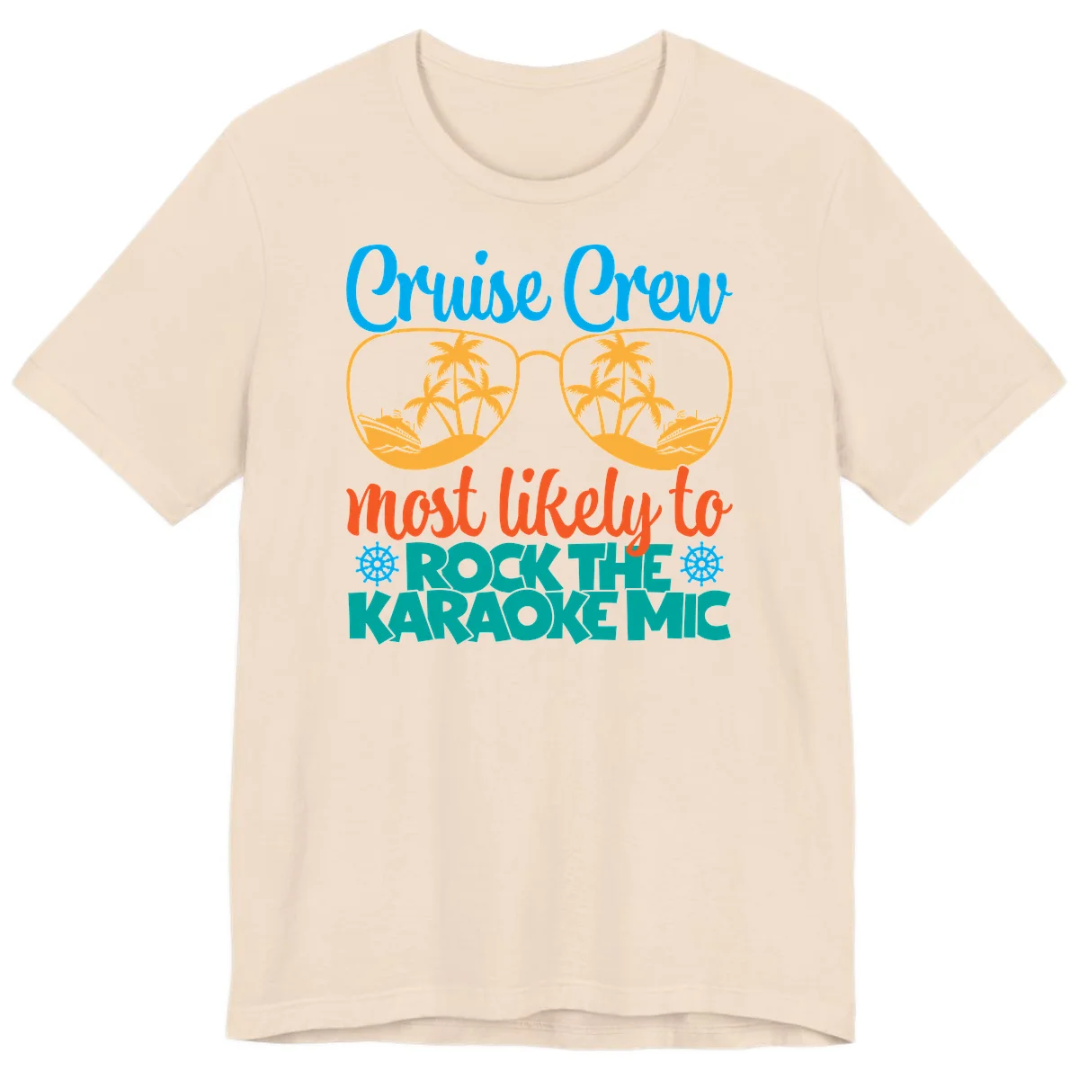 Cruise Crew Most Likely To Rock The Karaoke Mic Premium T-Shirt in Soft Cream