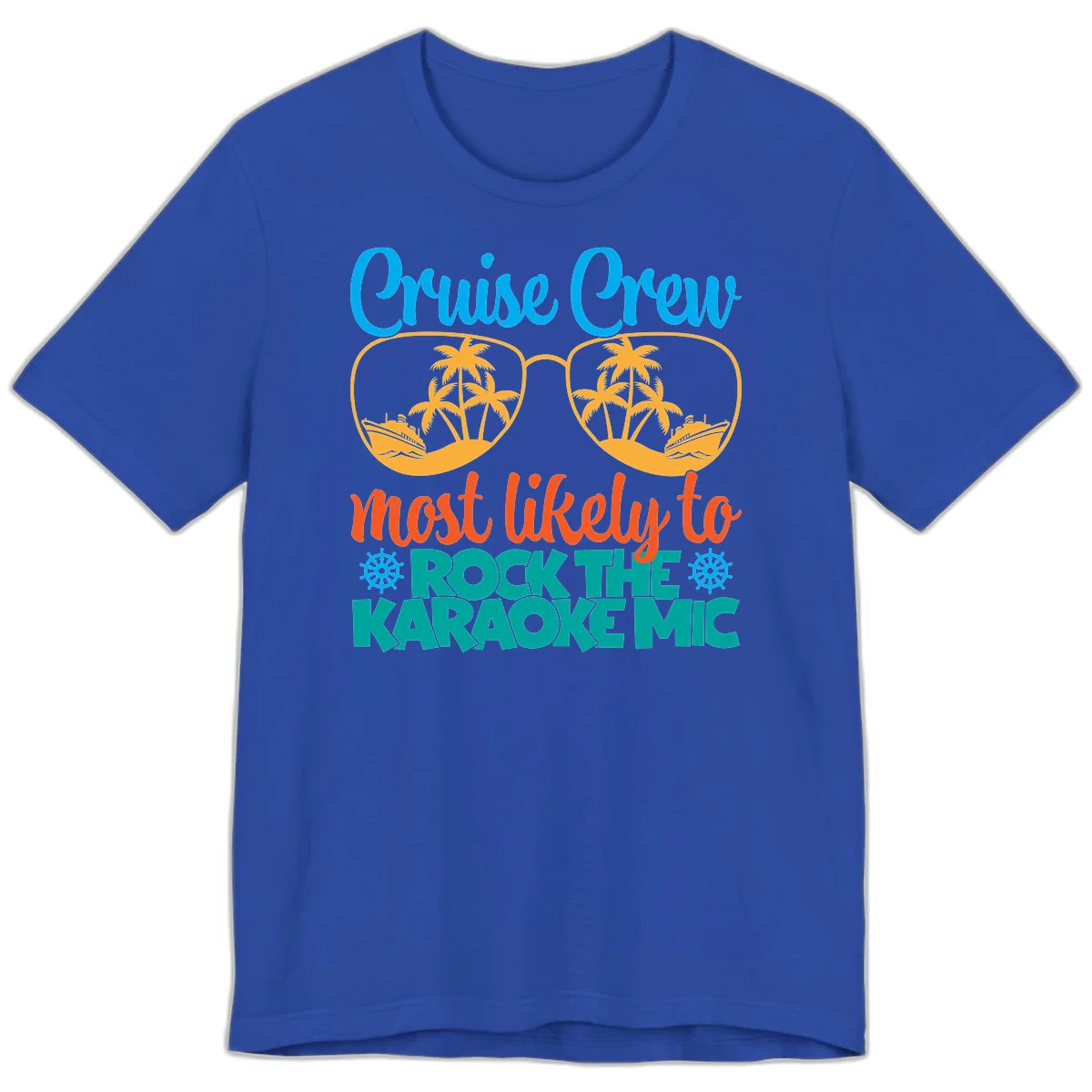 Cruise Crew Most Likely To Rock The Karaoke Mic Premium T-Shirt in True Royal