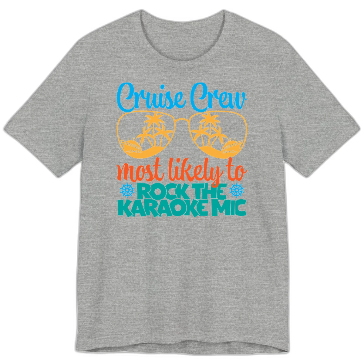 Cruise Crew Most Likely To Rock The Karaoke Mic Premium T-Shirt in Athletic Heather