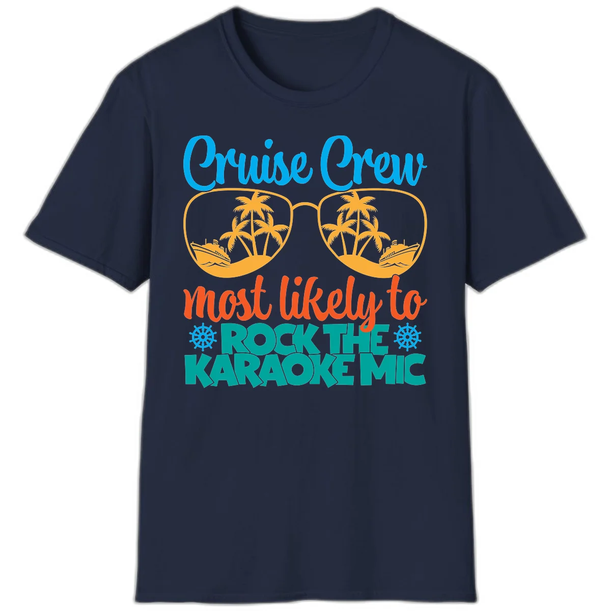 Cruise Crew Most Likely To Rock The Karaoke Mic T-Shirt in Navy
