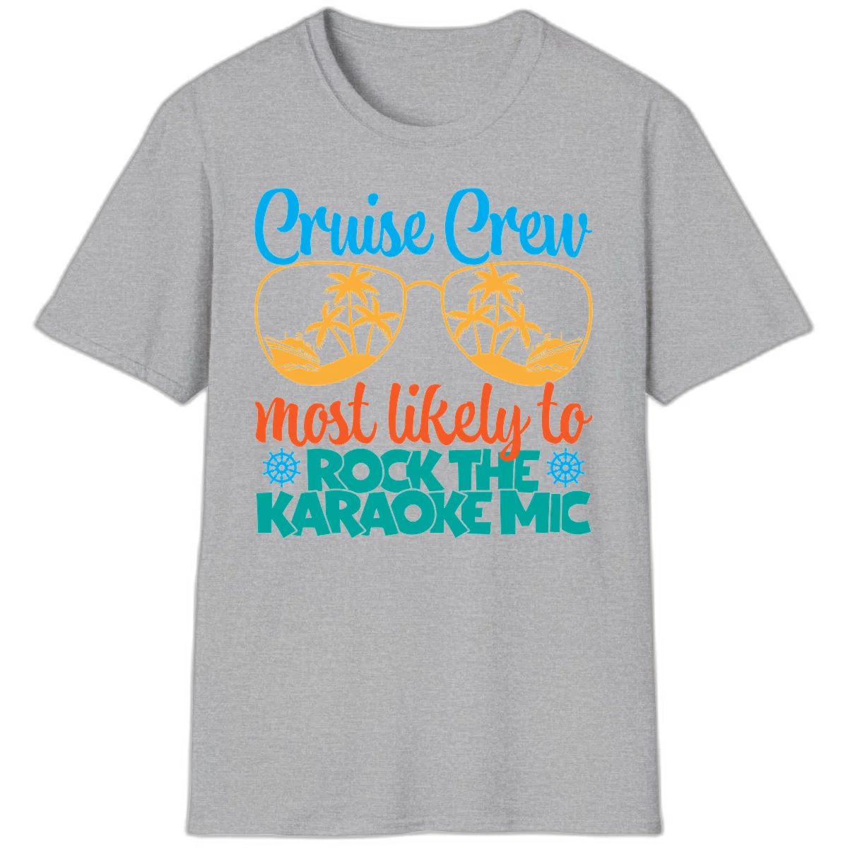 Cruise Crew Most Likely To Rock The Karaoke Mic T-Shirt in Sport Grey