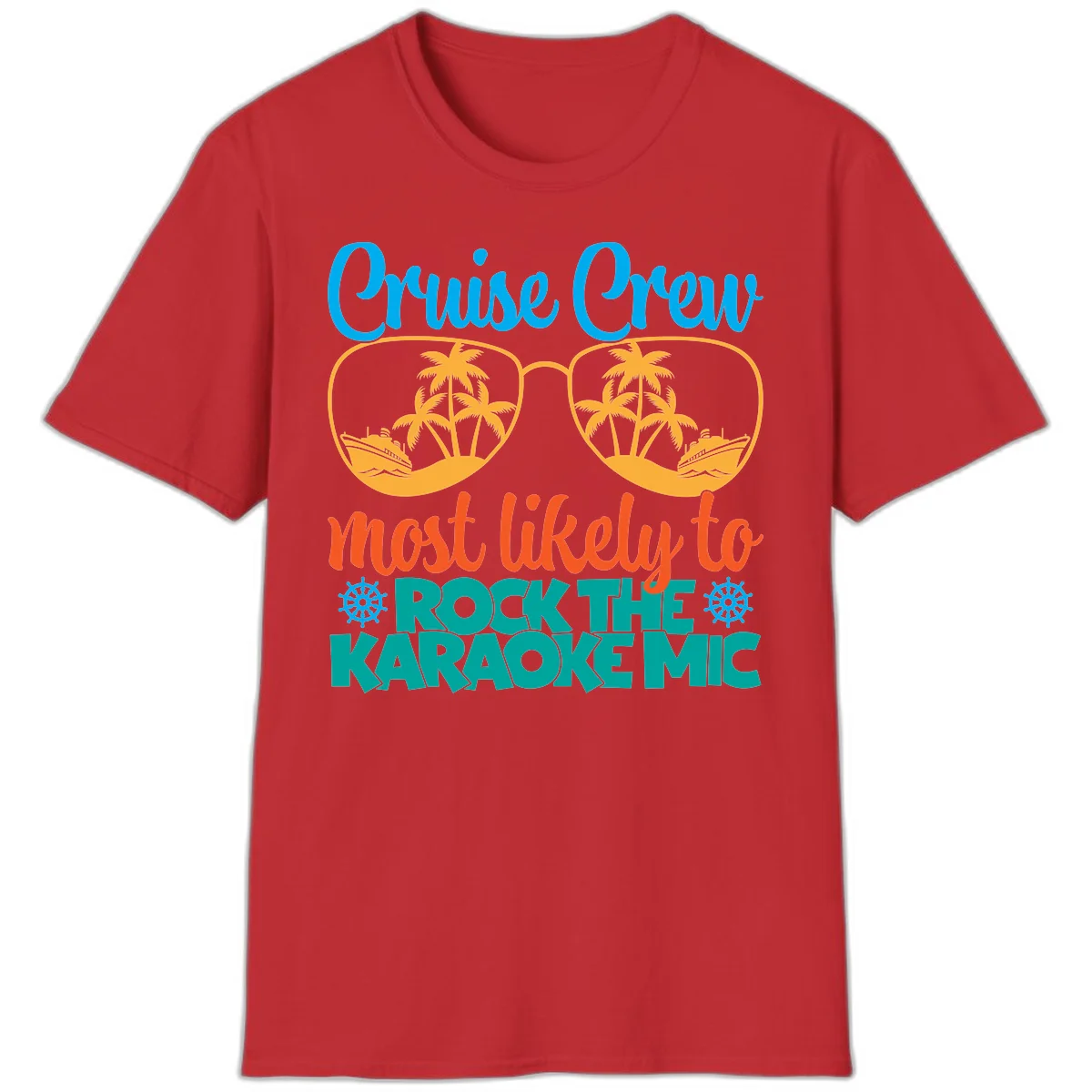 Cruise Crew Most Likely To Rock The Karaoke Mic T-Shirt in Red