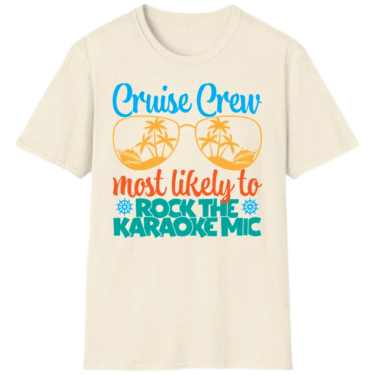 Cruise Crew Most Likely To Rock The Karaoke Mic T-Shirt in Natural