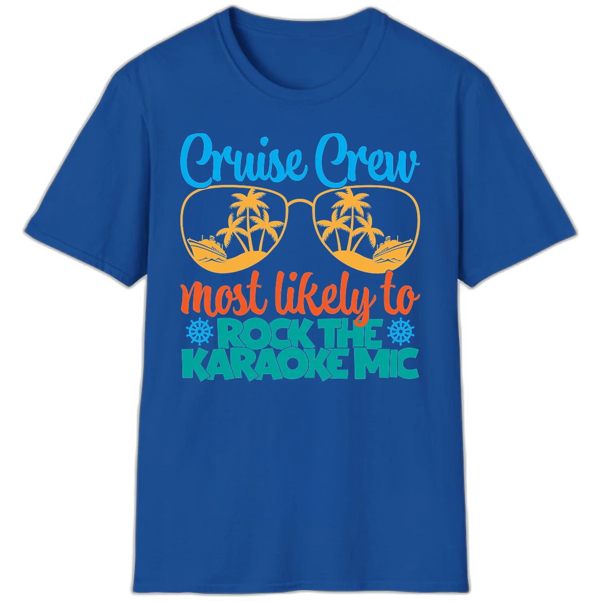 Cruise Crew Most Likely To Rock The Karaoke Mic T-Shirt in Royal