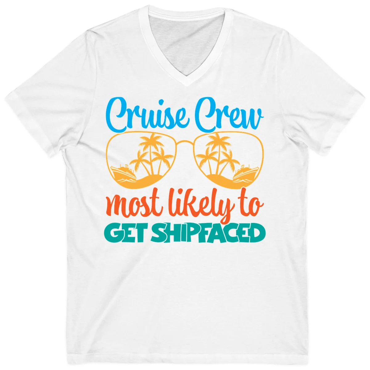 Cruise Crew Most Likely To Get Shipfaced V-Neck in White
